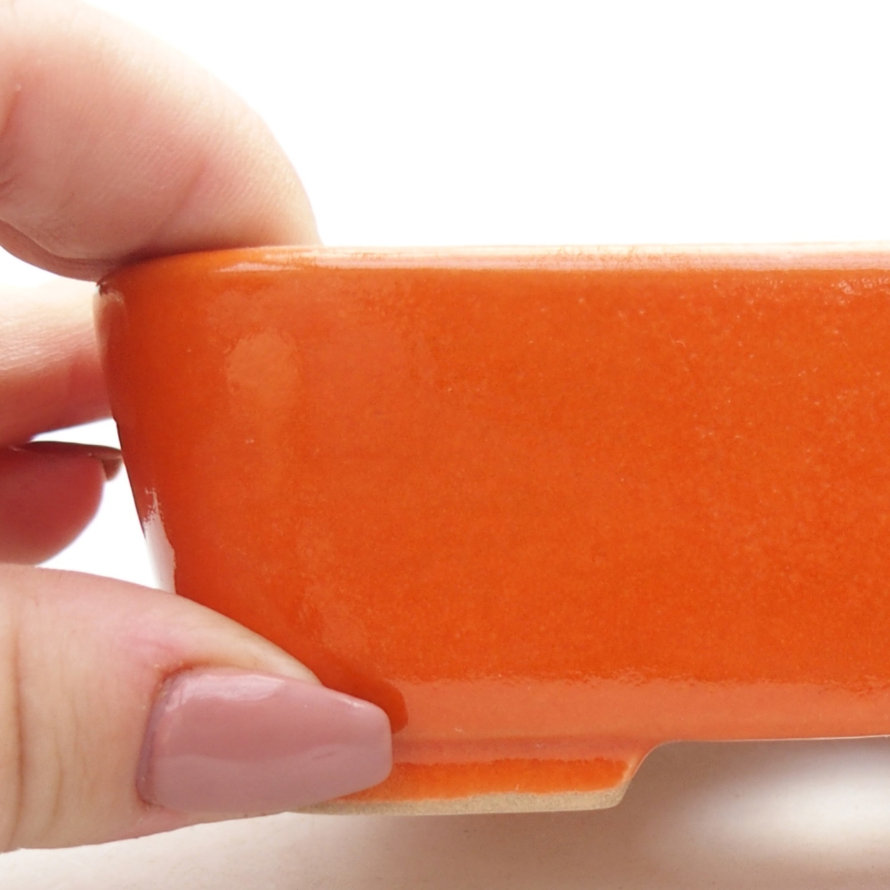 kerámia bonsai tál 12,5 x 9 x 3,5 cm, narancssárga