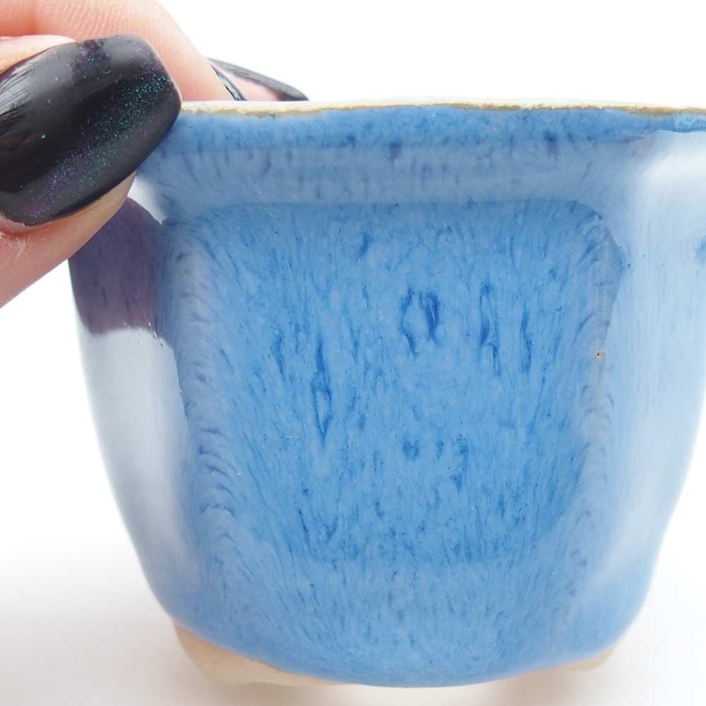 Mini bonsai tál 4 x 6,5 x 5 cm, kék színben