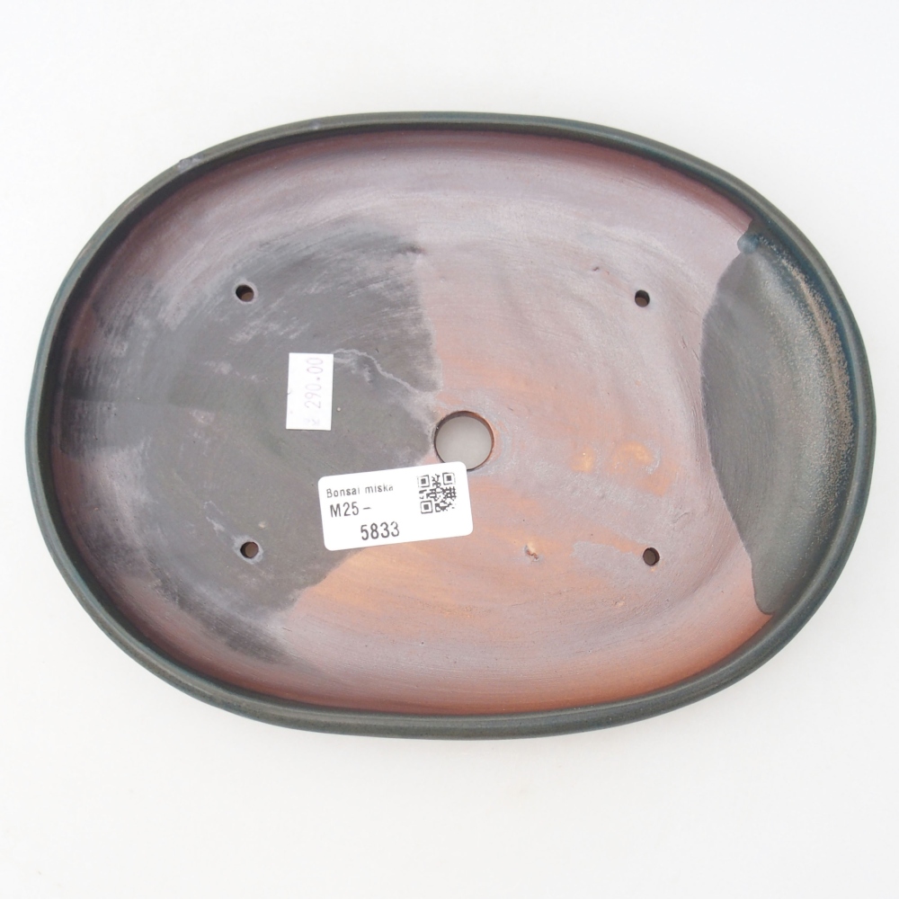 kerámia bonsai tál 22 x 17 x 5 cm, zöld