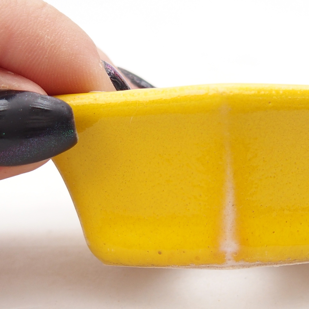 Mini bonsai tál 6 x 5,5 x 2,5 cm, sárga