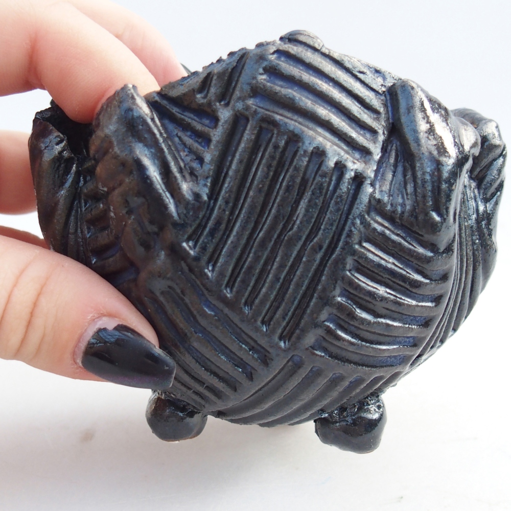 Kerámia kagyló 8 x 8 x 8 cm , kék színű