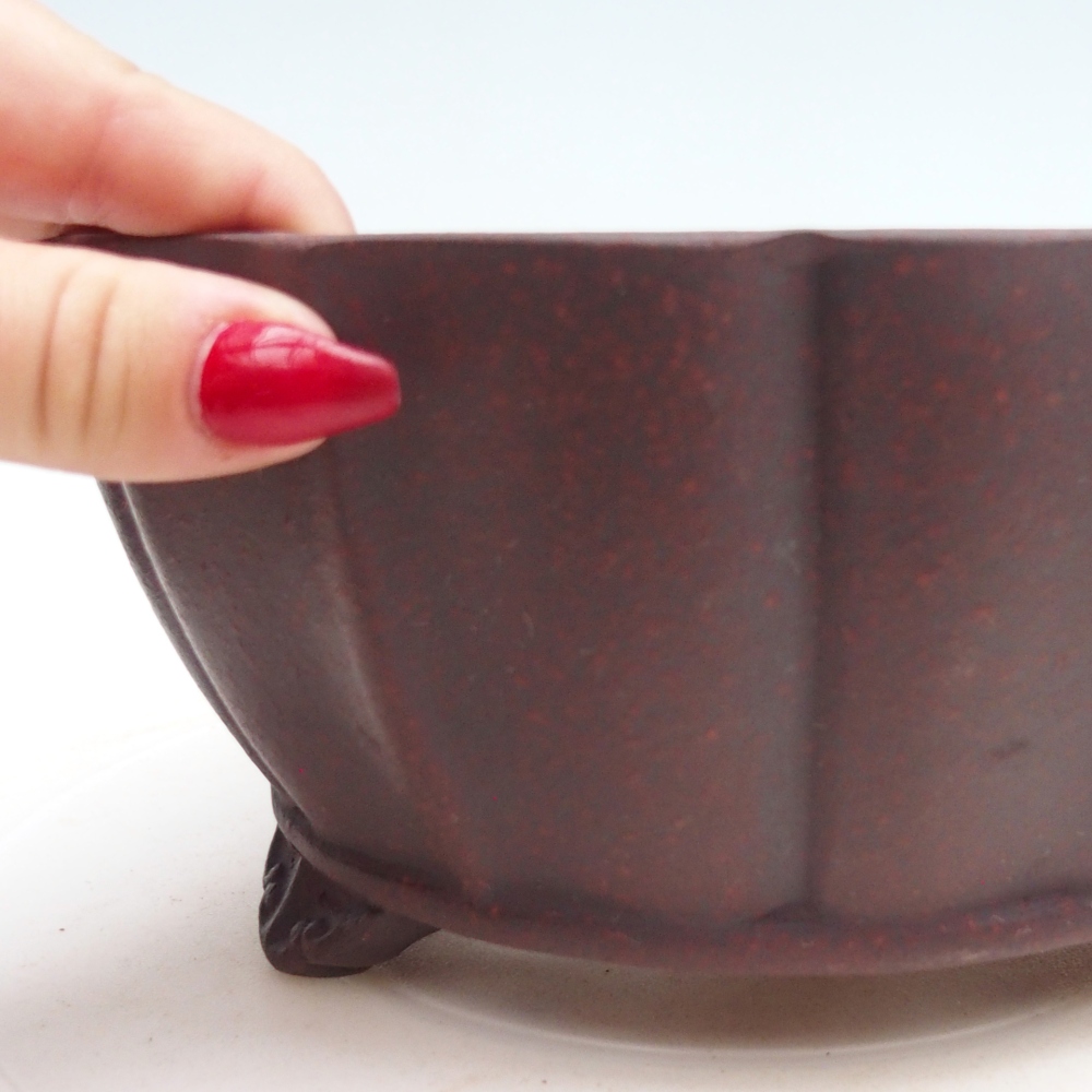 kerámia bonsai tál 19 x 19 x 9,5 cm, barna