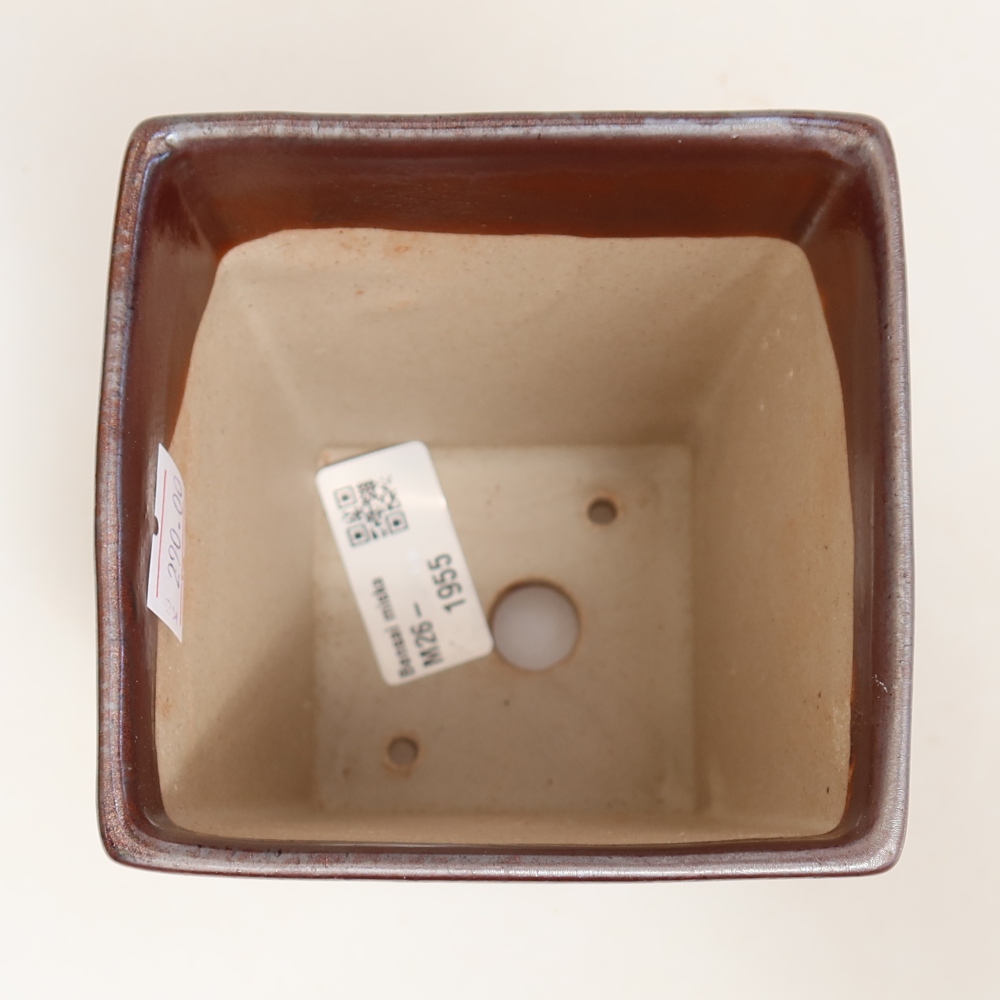 Kerámia bonsai tál 9 x 9 x 12,5 cm, fém színben