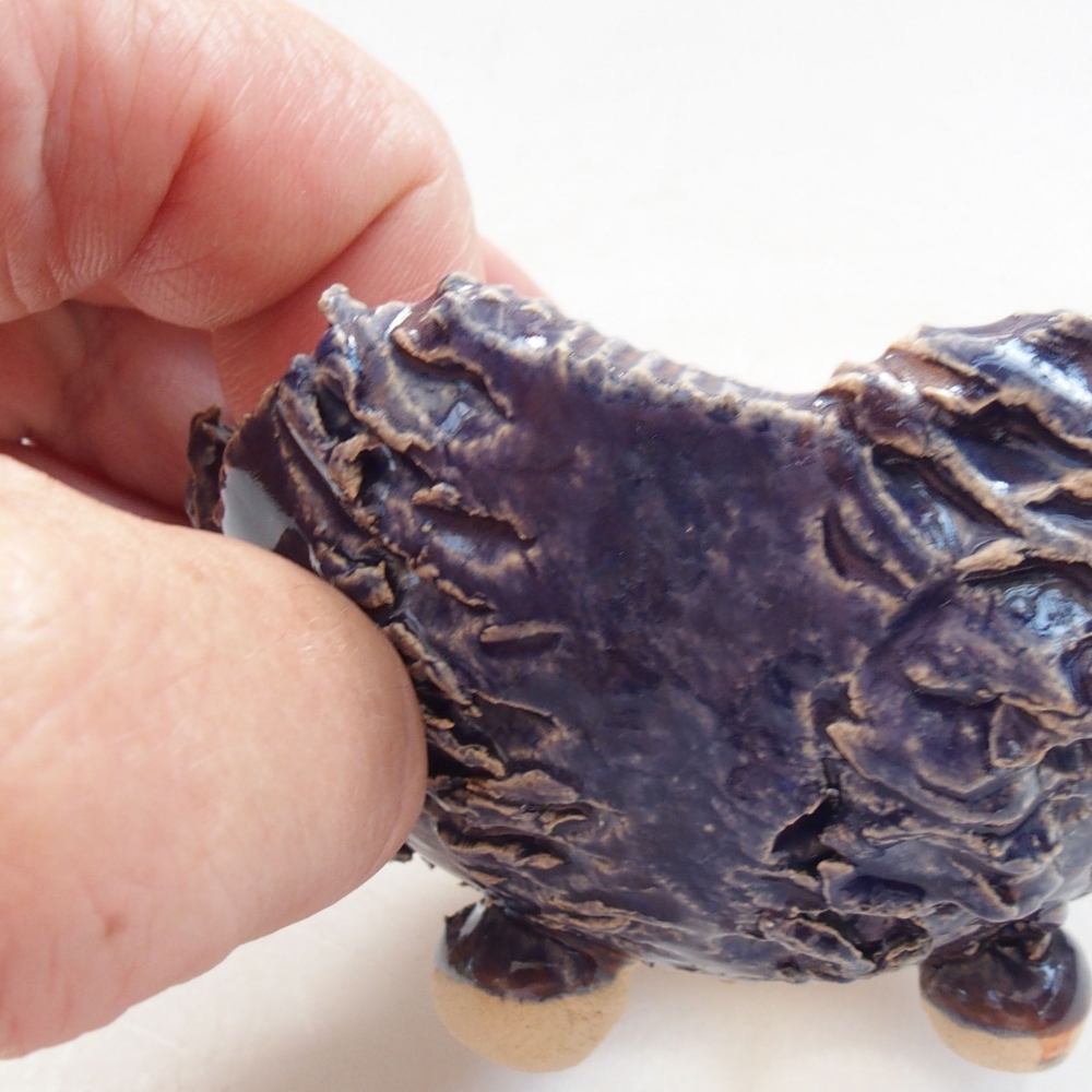 Kerámia kagyló 7 x 7 x 5 cm , kék színű