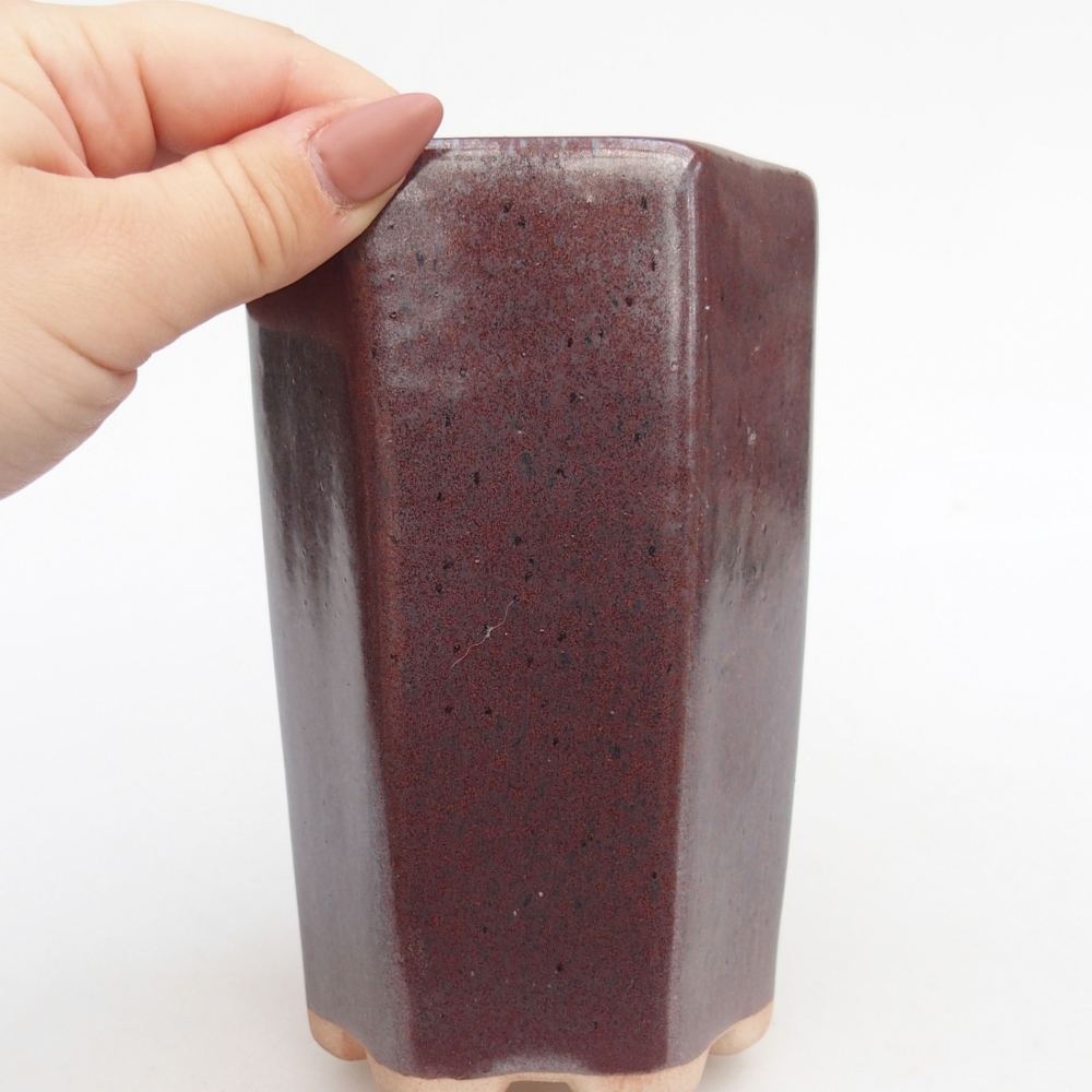 kerámia bonsai tál 10 x 8,5 x 14,5 cm, bordó, bordó színű