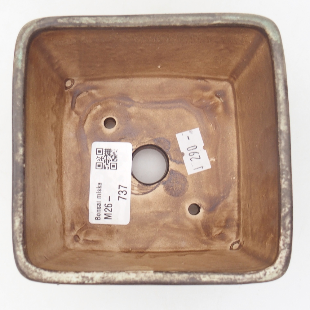 kerámia bonsai tál 11 x 11 x 7 cm, zöld
