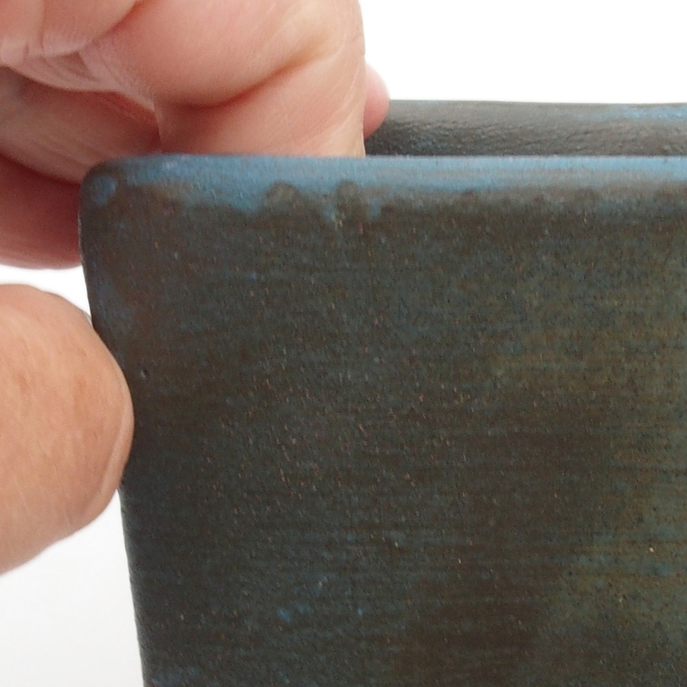 kerámia bonsai tál 8,5 x 8,5 x 8,5 x 8,5 cm, kék színben