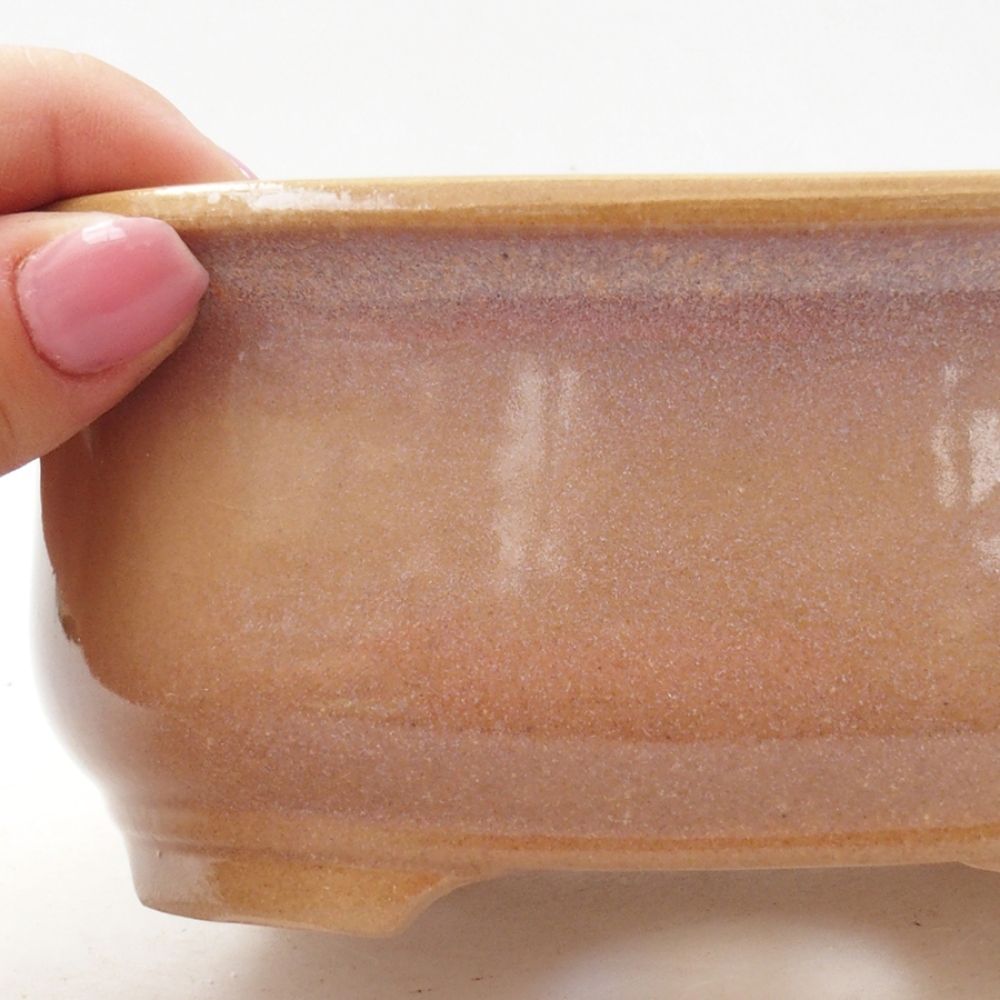 kerámia bonsai tál 15,5 x 12 x 5,5 cm, bézs színű