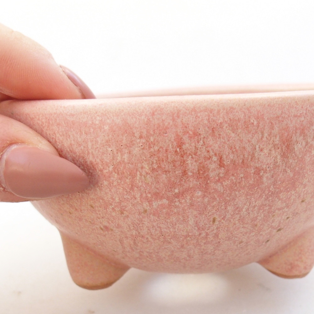 kerámia bonsai tál 9,5 x 9,5 x 5 cm, rózsaszínű