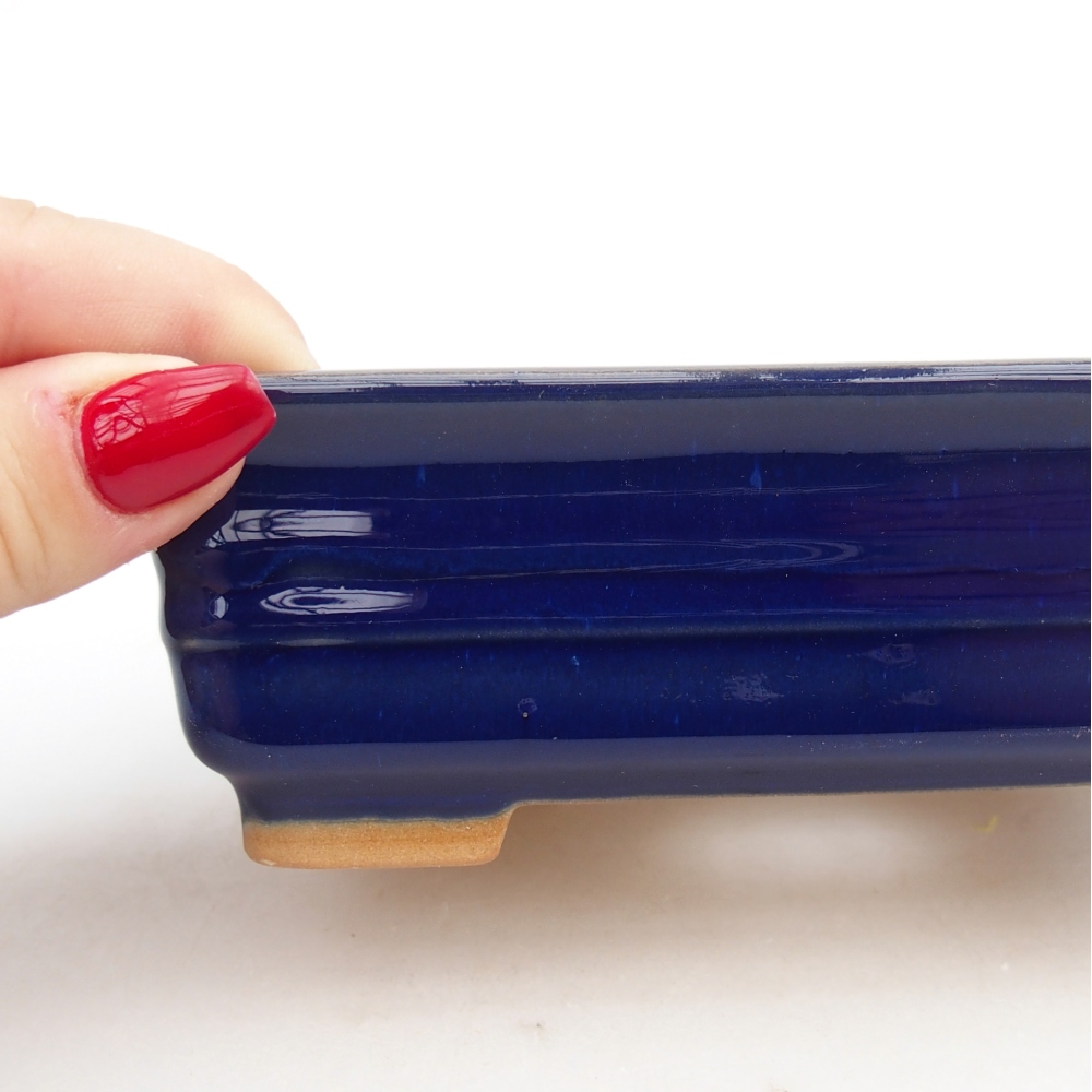 kerámia bonsai tál 13,5 x 10 x 4,5 cm, kék színű