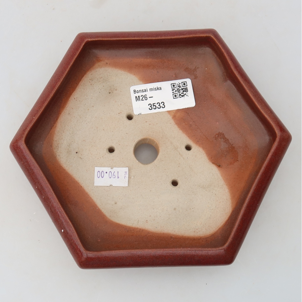 Kerámia bonsai tál 17 x 15 x 4 cm, bordó színű