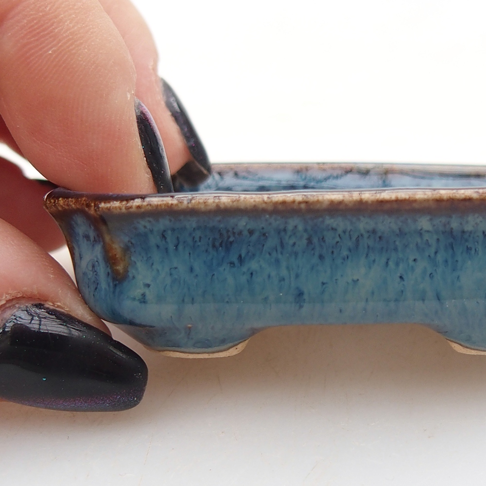 Mini bonsai tál 6 x 4 x 1,5 cm, kék színben