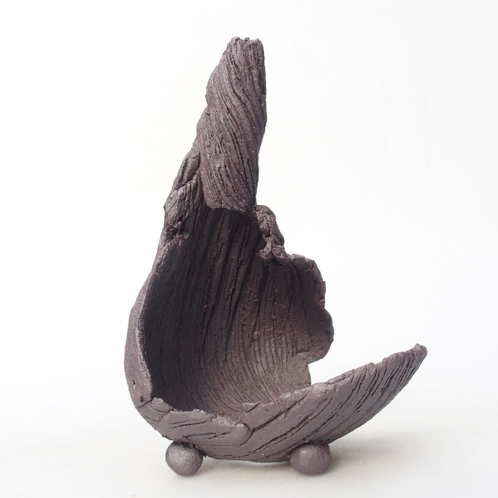 Kerámia kagyló 8 x 9 x 14 cm , fémes színű