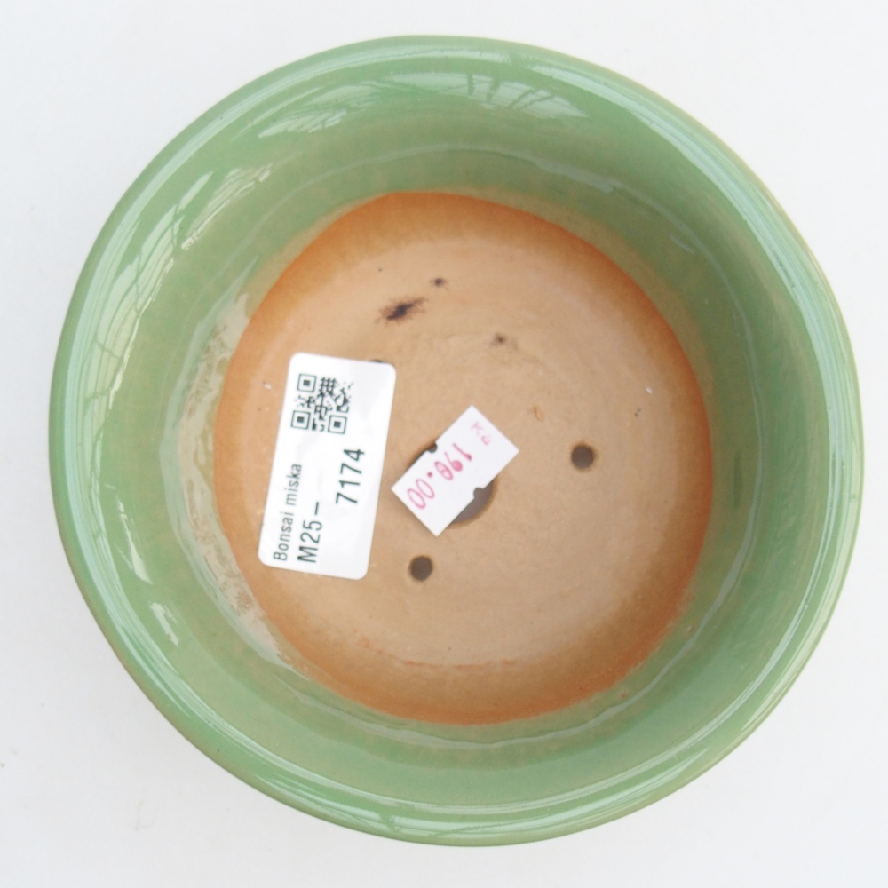 kerámia bonsai tál 13 x 13 x 5 cm, zöld