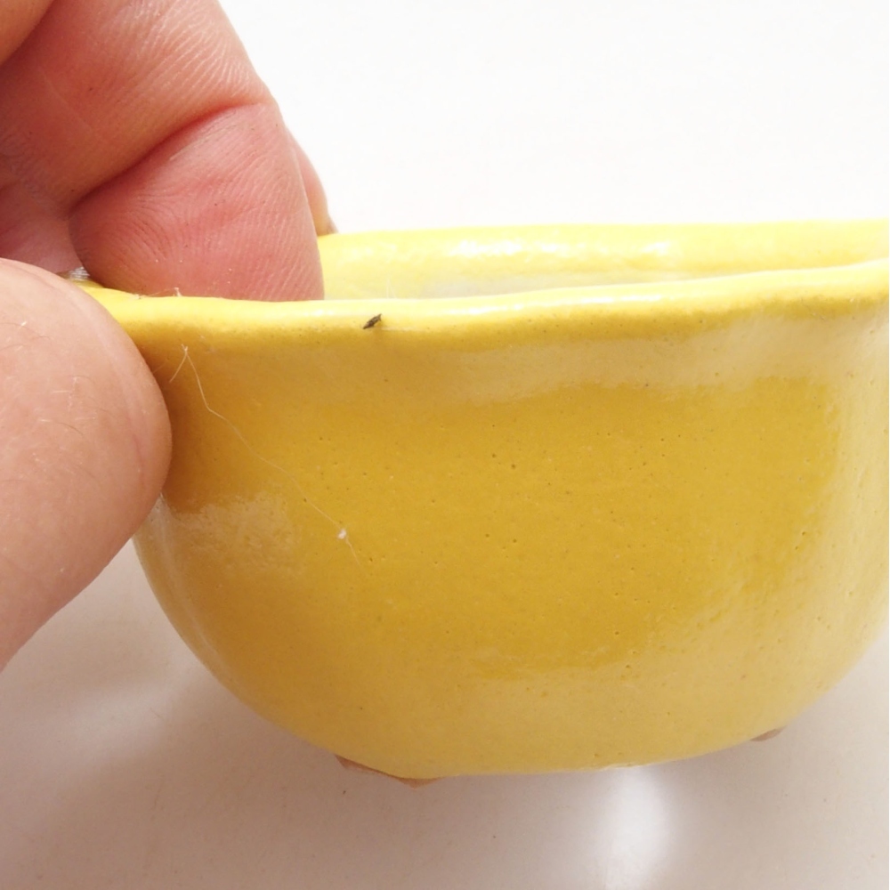 kerámia bonsai tál 7 x 3 x 3,5 cm, sárga