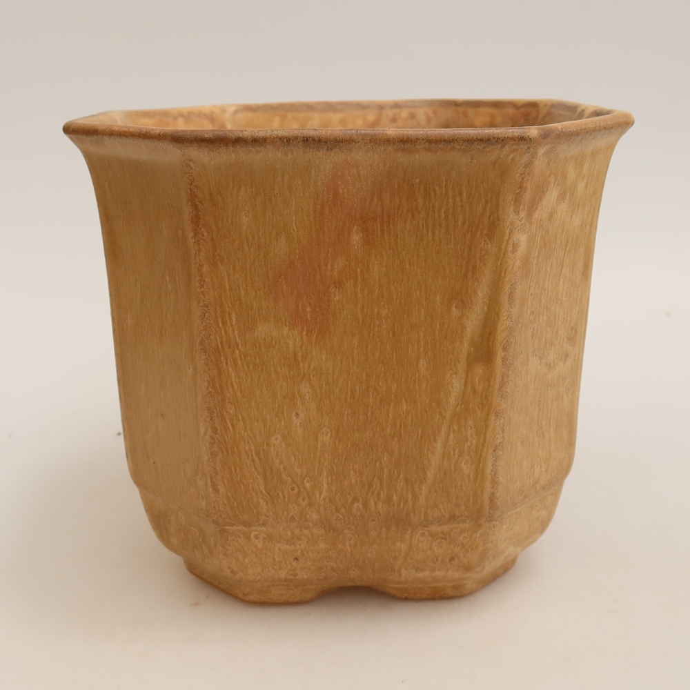Kerámia bonsai-tál, 17,5 x 17,5 x 15,5 cm, bézs színű