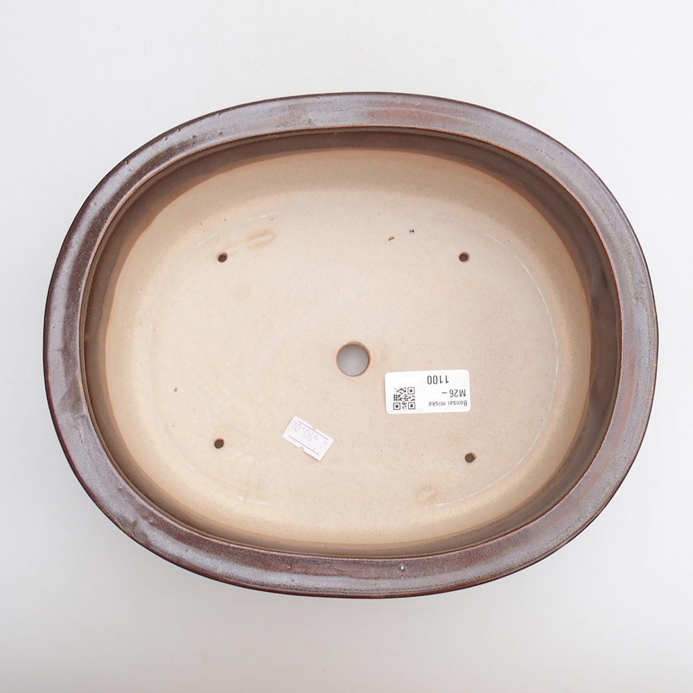 kerámia bonsai tál 25 x 20,5 x 8 cm, barna