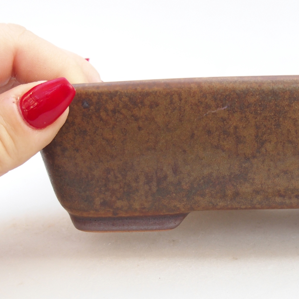 kerámia bonsai tál 18,5 x 13,5 x 3,5 cm, barna