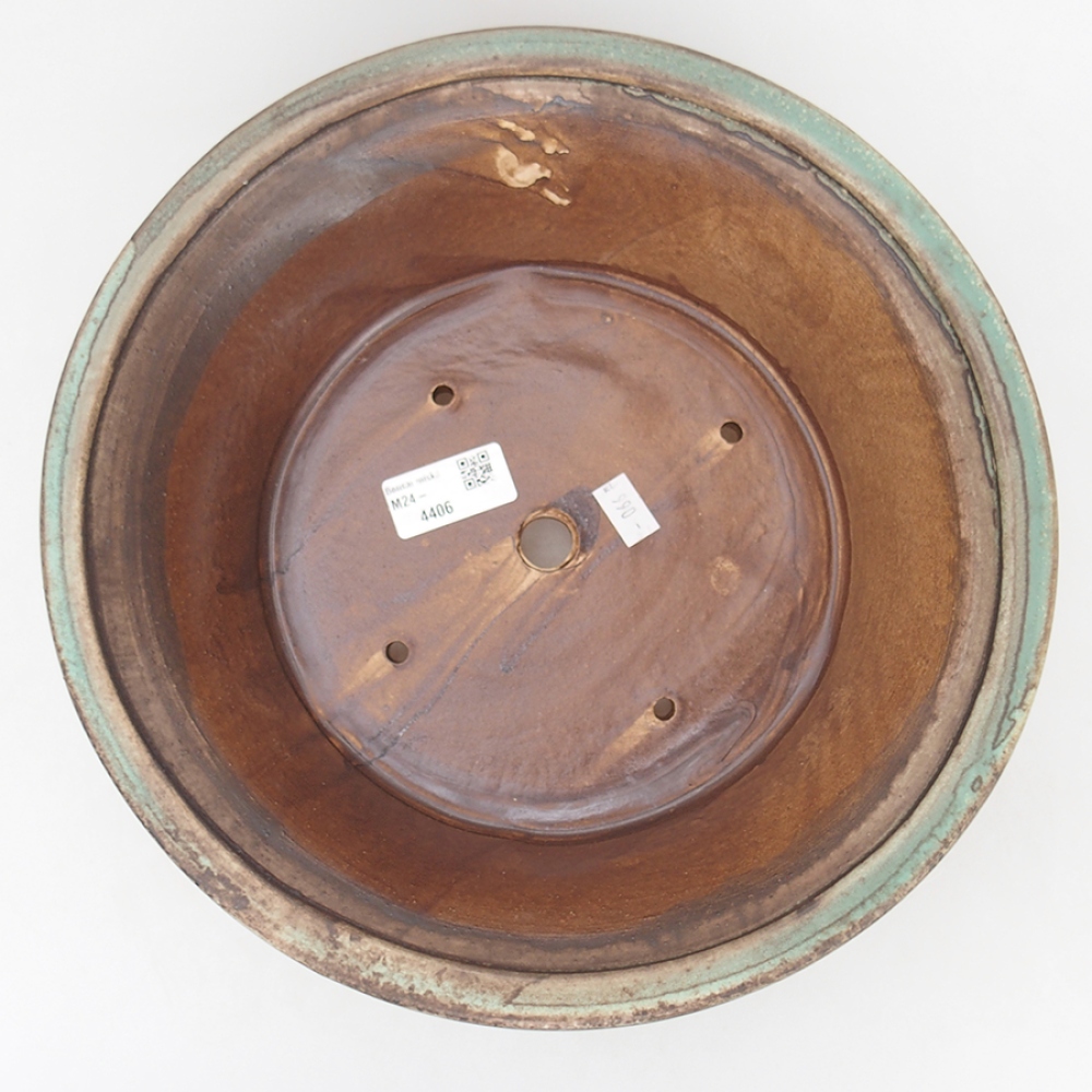 Kerámia bonsai tál 24,5 x 28,5 x 8,5 cm, zöld