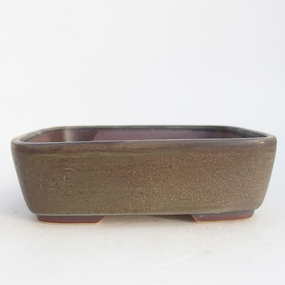 kerámia bonsai tál 14,5 x 12 x 4,5 cm, zöld