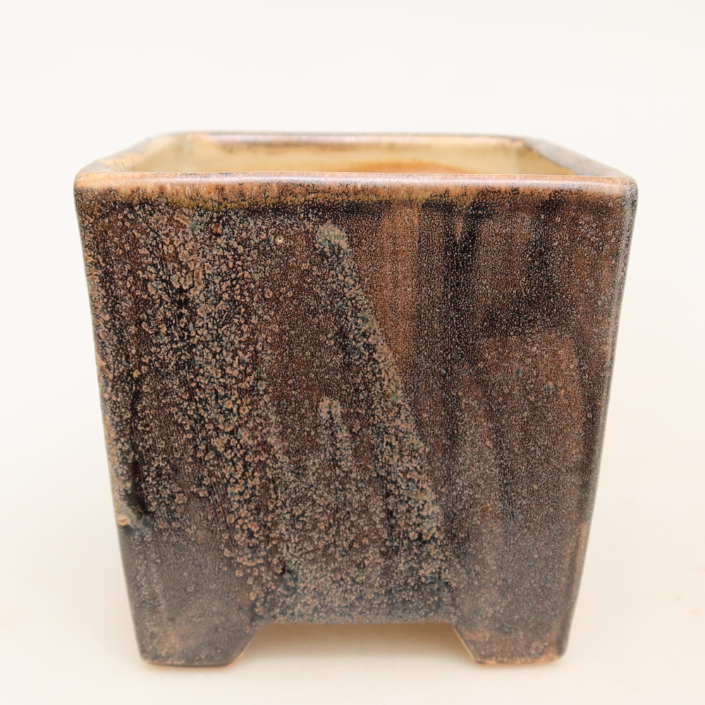 Kerámia bonsai-tál 8,5 x 8,5 x 9 cm, barna színű