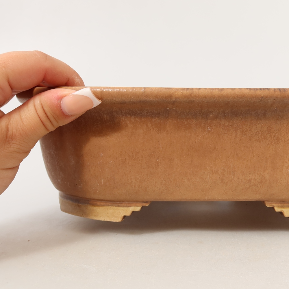 Kerámia bonsai tál, 25 x 21,5 x 7,5 cm, rózsaszín