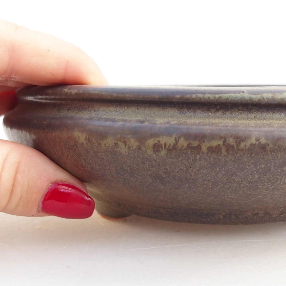 kerámia bonsai tál 16 x 16 x 5 cm, barna