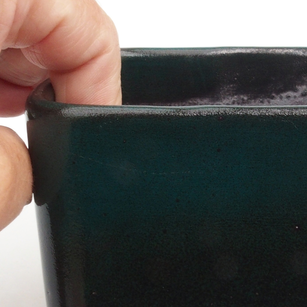 kerámia bonsai tál 10 x 10 x 8 cm, zöld