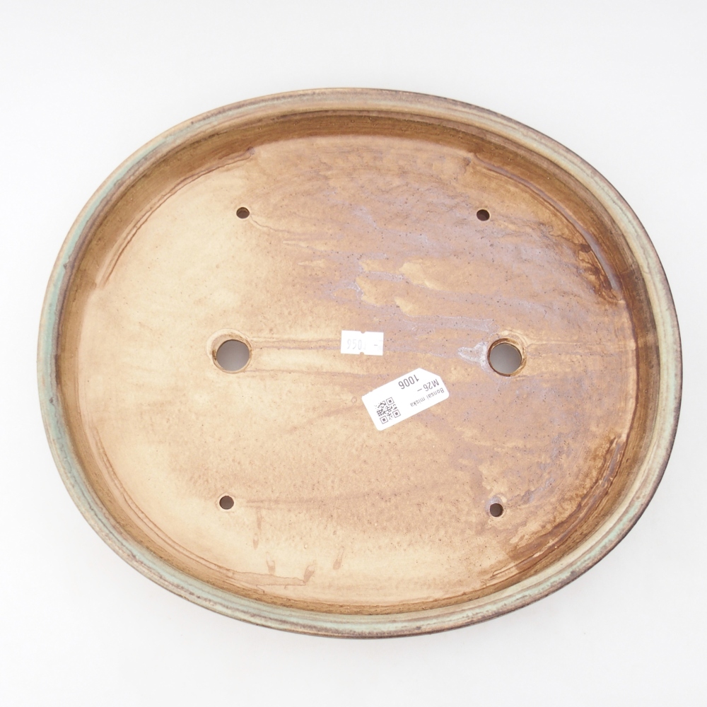 bonsai kerámia tál 30,5 x 27 x 4 cm, zöld