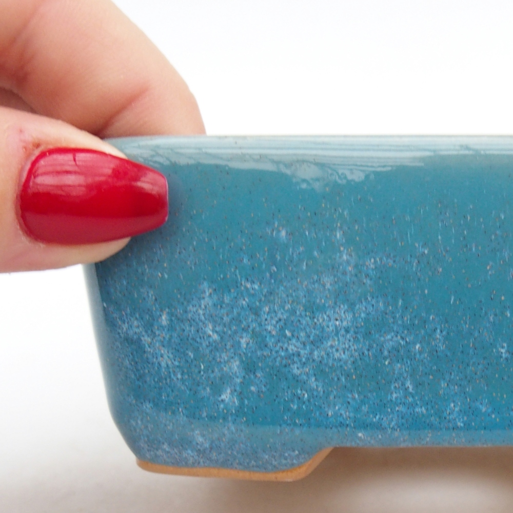 kerámia bonsai tál 10,5 x 8,5 x 4 cm, kék színben