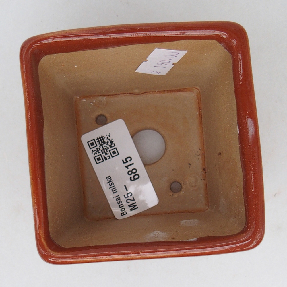 kerámia bonsai tál 7,5 x 7,5 x 7 cm, barna