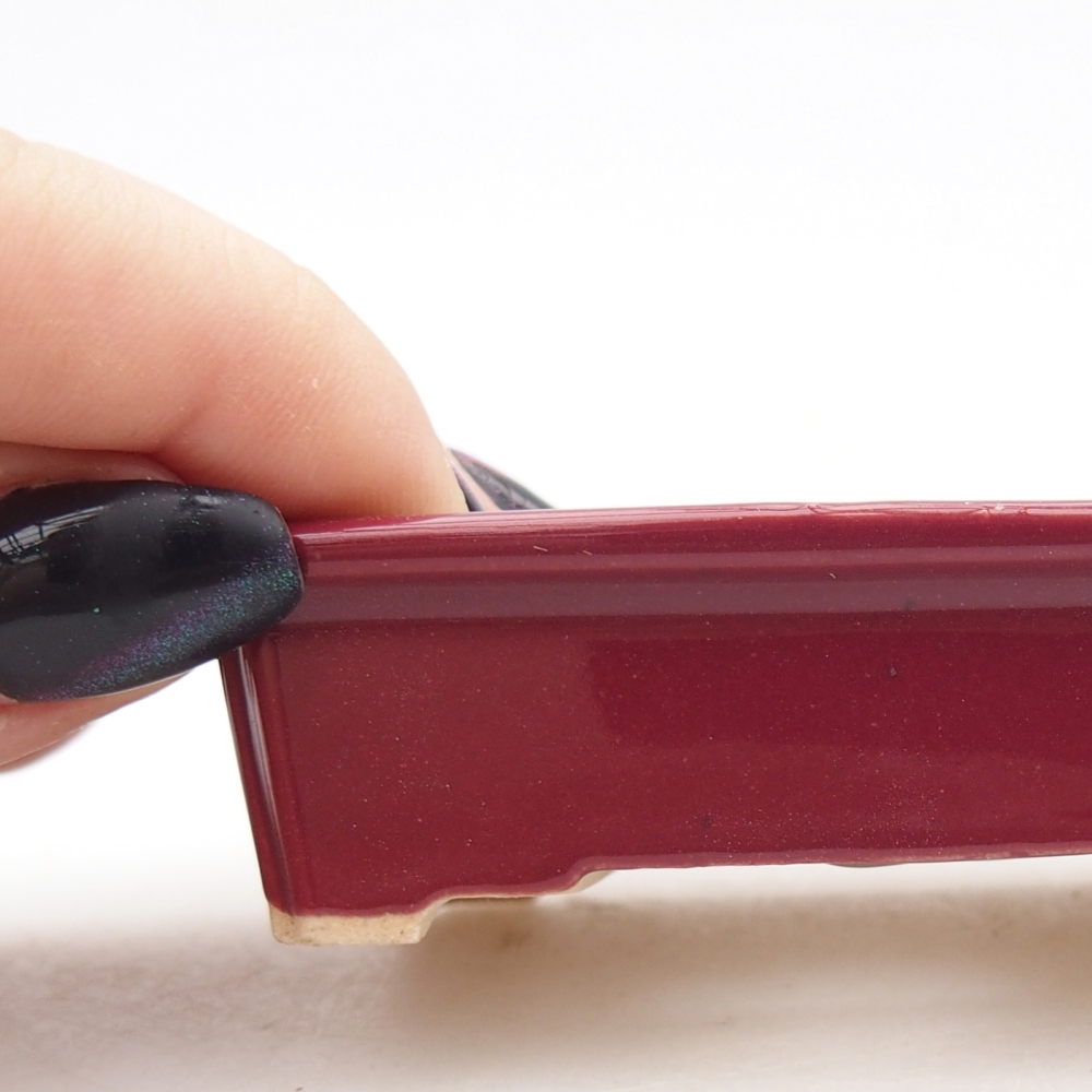 Mini bonsai tál 7,5 x 5 x 2 cm, bordó színű