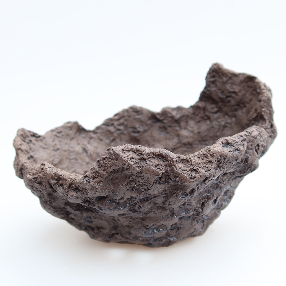 Kerámia héj, 14 x 12 x 11 cm, barna színű