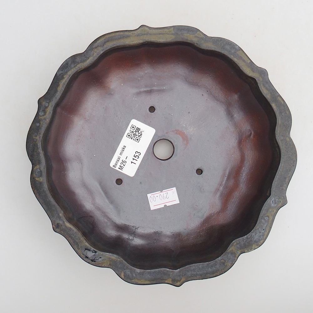 kerámia bonsai tál 18 x 18 x 4,5 cm, barna