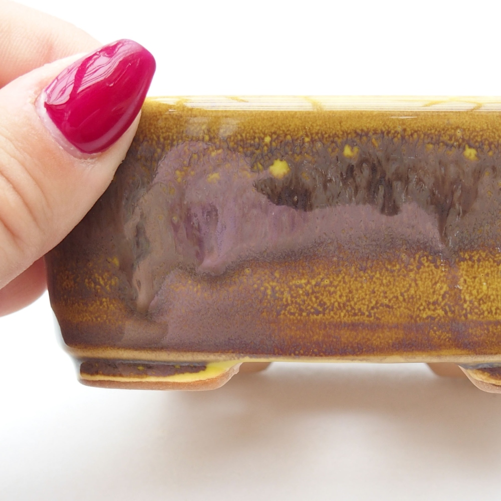 kerámia bonsai tál 11 x 9,5 x 4,5 cm, sárga