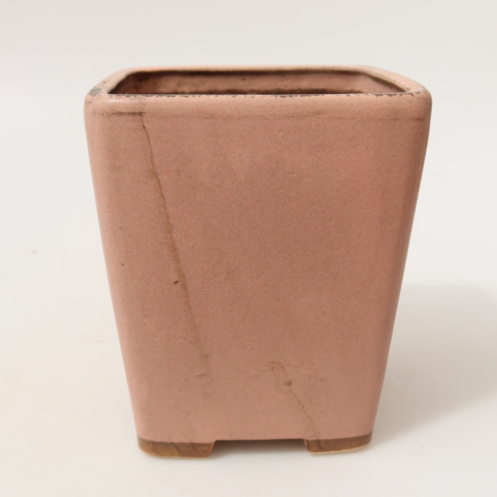 Kerámia bonsai tál, 10,5 x 10,5 x 12 cm, rózsaszín