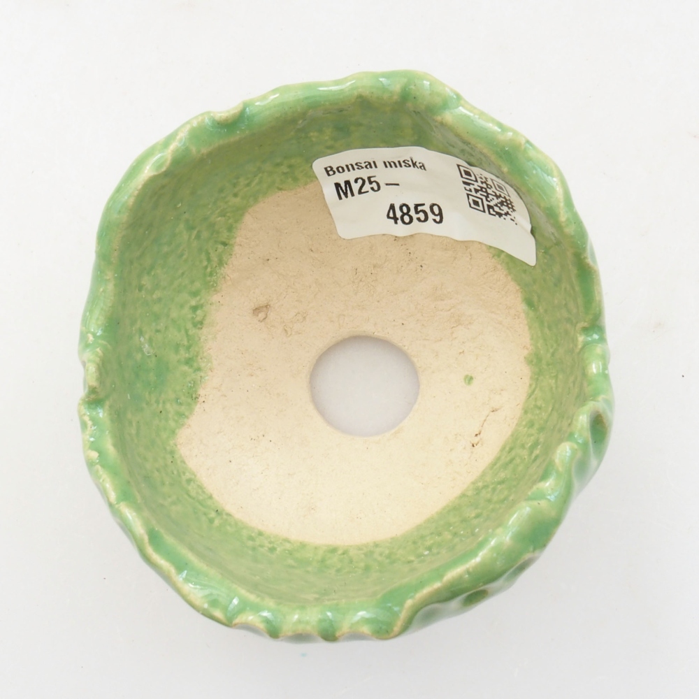 Kerámia kagyló 7 x 7 x 5 cm , zöld színű