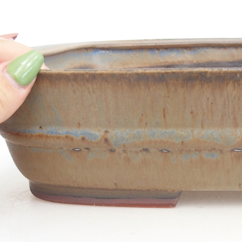 kerámia bonsai tál 29,5 x 25 x 7 cm, kék színben