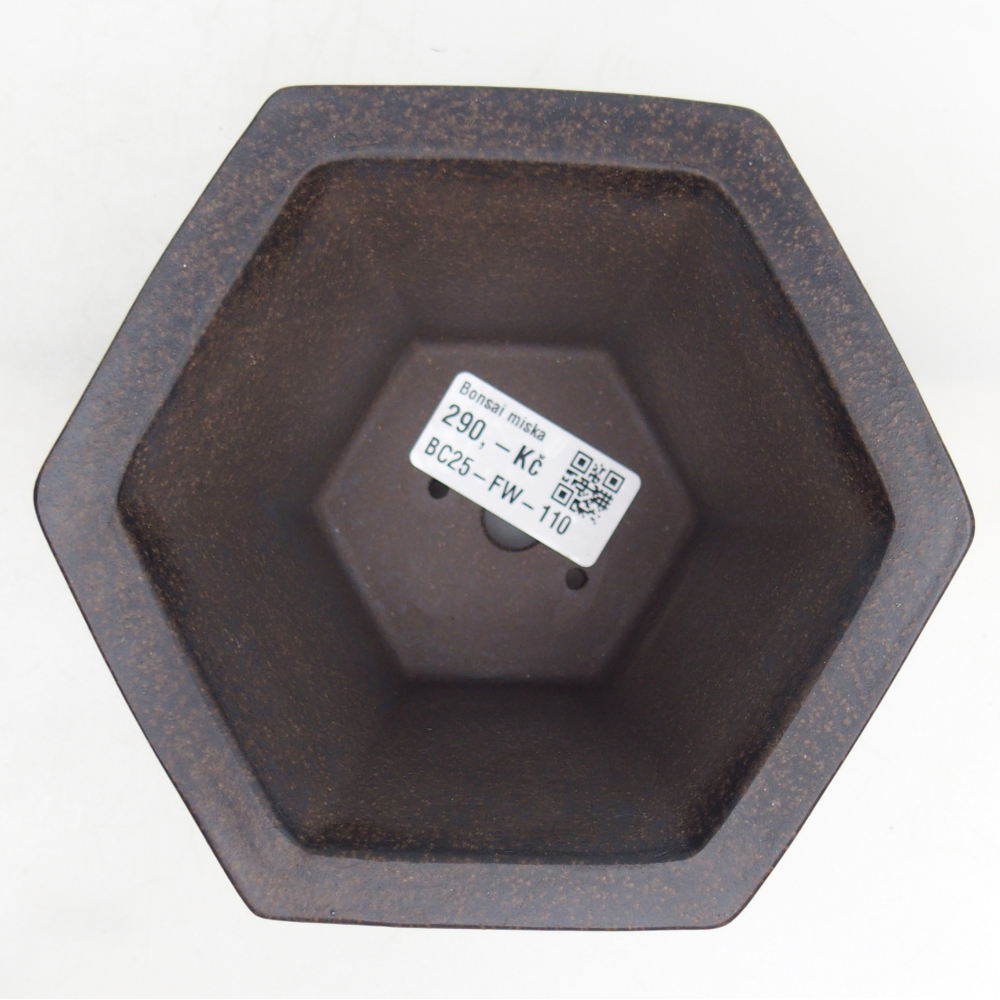 kerámia bonsai tál 13,5 x 12 x 8 cm, színe barnás okkersárga