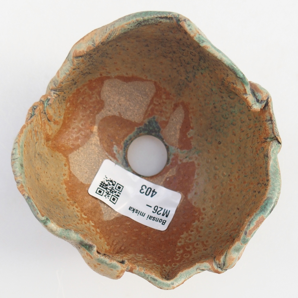 Kerámia kagyló 9,5 x 8,5 x 7,5 cm , barna-zöld színű