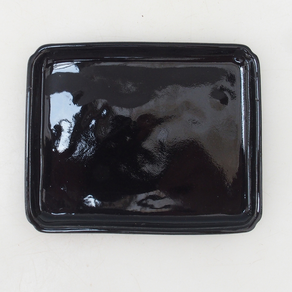 Téglalap bonsai tálca D5-M - 12,5 x 10,5 x 1 cm - fekete