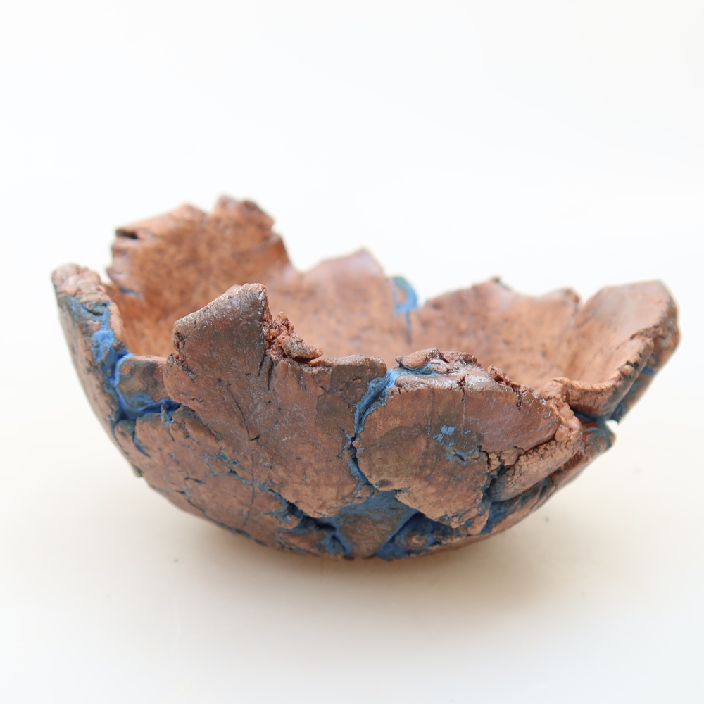 Kerámia héj, 9 x 9 x 5 cm, kék színű