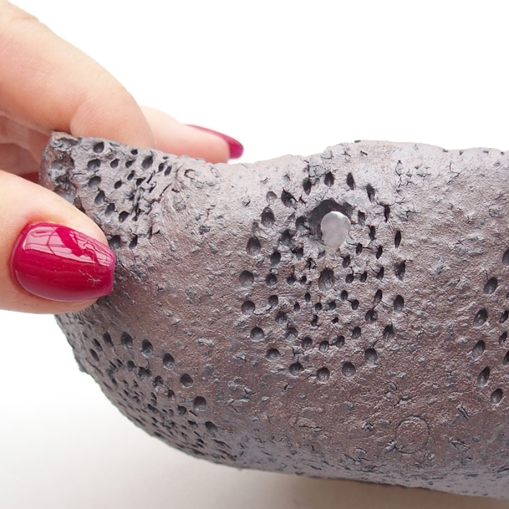 Kerámia kagyló 14 x 12 x 6,5 cm , metál színű