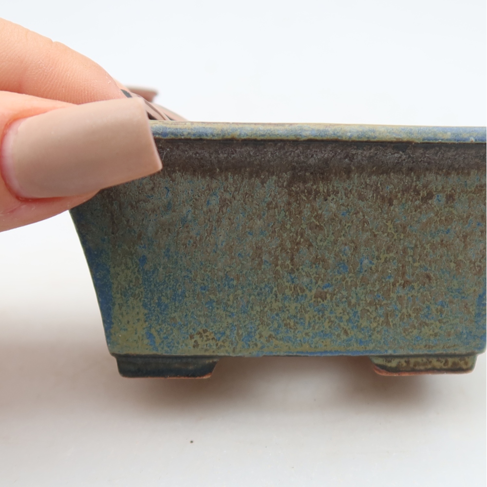 kerámia bonsai tál 8,5 x 6 x 4 cm, kék színben