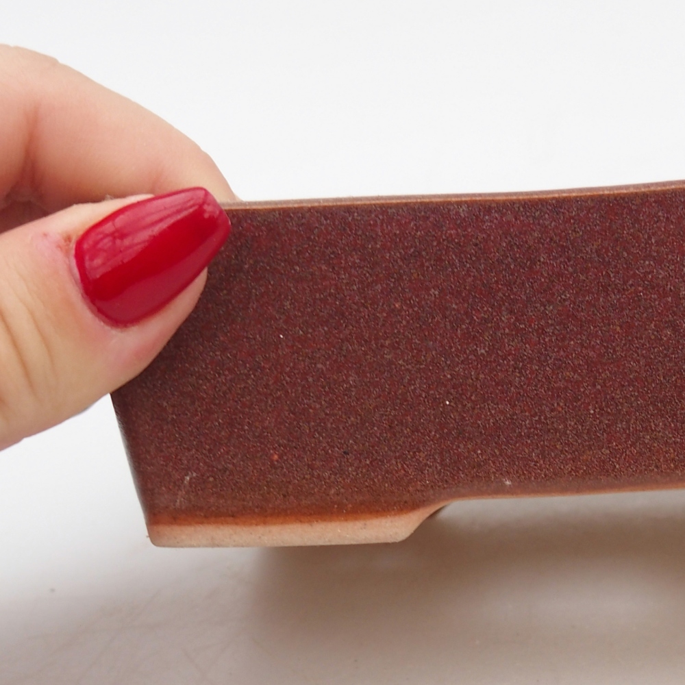 kerámia bonsai tál 11,5 x 9,5 x 6 cm, bordó színben