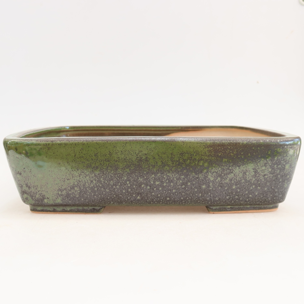 kerámia bonsai tál 26,5 x 20,5 x 7 cm, zöld
