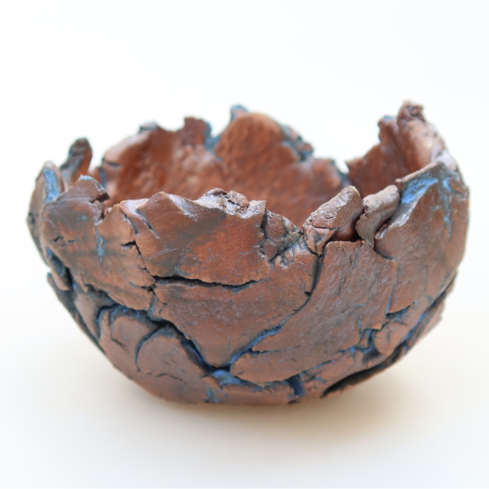 Kerámia tojáshéj, 10,5 x 10 x 7,5 cm, kék színű