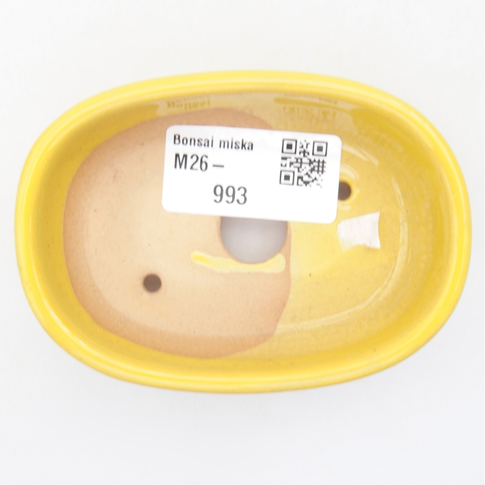 kerámia bonsai tál 9 x 6,5 x 3 cm, sárga
