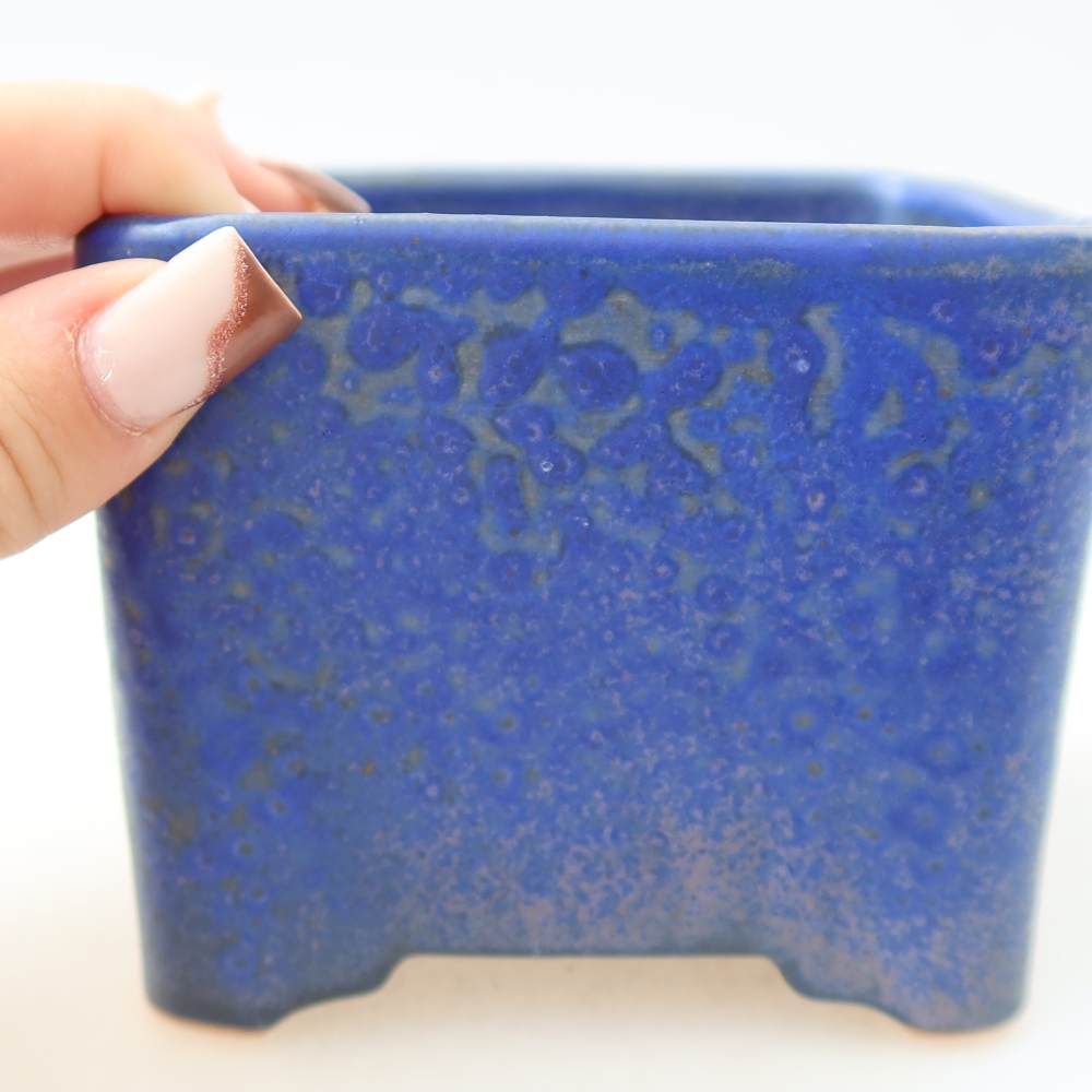 kerámia bonsai tál 10 x 10 x 8 cm, kék színben