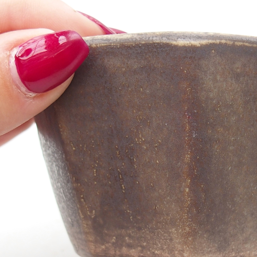 kerámia bonsai tál 8,5 x 8,5 x 6 cm, barna